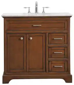 Walmart Elegant Decor Americana 36 Wood Single Bathroom Vanity in Brown Teak offer