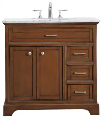 Walmart Elegant Decor Americana 36 Wood Single Bathroom Vanity in Brown Teak offer