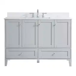 Walmart Elegant Decor Sommerville 48 MDF Single Bathroom Vanity with Backsplash in Gray offer