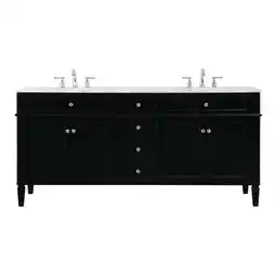 Walmart Elegant Decor Park Avenue 72 Metal MDF Marble Double Bathroom Vanity in Black offer