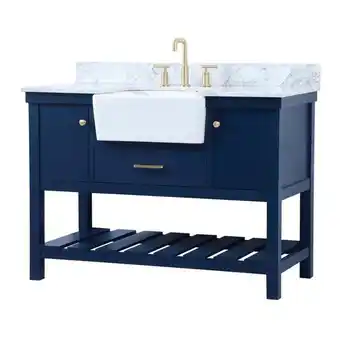 Walmart Elegant Decor Clement 48 MDF Single Bathroom Vanity with Backsplash in Blue offer