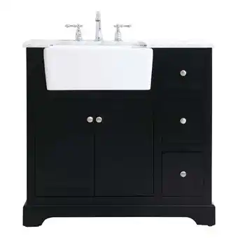 Walmart Elegant Decor Franklin 36 Wood Single Bathroom Vanity in Black offer