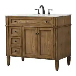 Walmart Elegant Decor Park Avenue 40 Aluminum MDF Single Bathroom Vanity in Driftwood offer