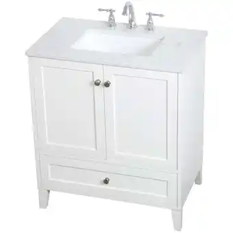 Walmart Elegant Decor Sommerville 30 Single Quartz Top Bathroom Vanity in White offer