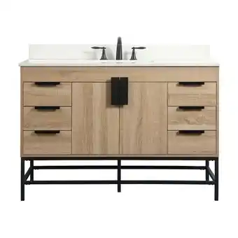 Walmart Elegant Kitchen and Bath 48 inch Single bathroom vanity in mango wood with backsplash offer