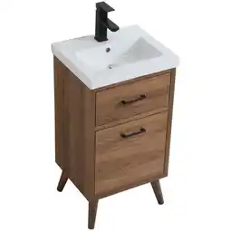 Walmart Elegant Decor Boise 18 Wood Single Bathroom Vanity in Walnut Brown offer