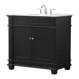 Walmart Elegant Decor Wesley 36 Solid Wood Steel Single Bathroom Vanity Set in Black offer