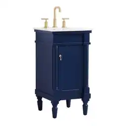 Walmart Elegant Decor Lexington 18.5 Solid Wood Single Bathroom Vanity in Blue offer