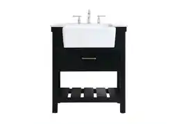 Walmart Elegant Lighting Vf60130 Clement 30 Free Standing Single Basin Vanity Set - Black offer