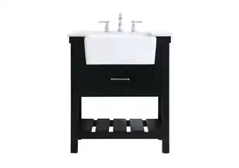 Walmart Elegant Lighting Vf60130 Clement 30 Free Standing Single Basin Vanity Set - Black offer