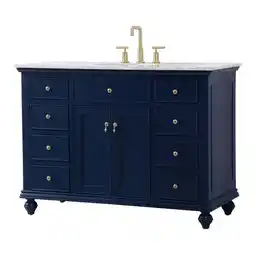 Walmart Elegant Decor Otto 48 Contemporary Solid Wood Single Bathroom Vanity in Blue offer