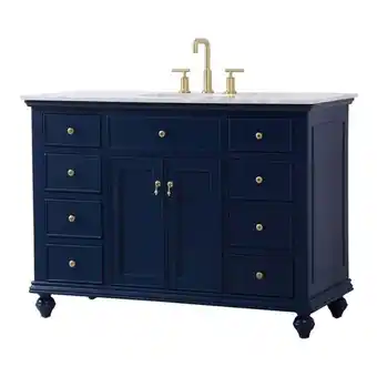 Walmart Elegant Decor Otto 48 Contemporary Solid Wood Single Bathroom Vanity in Blue offer