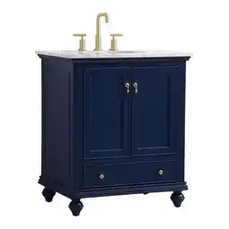 Walmart Elegant Decor Otto 30 Contemporary Solid Wood Single Bathroom Vanity in Blue offer