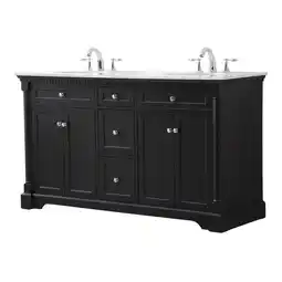 Walmart Elegant Decor Clarence 60 Solid Wood Metal Double Bathroom Vanity Set in Black offer