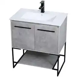 Walmart Elegant Decor Gerard 30 Single Porcelain Top Bathroom Vanity in Concrete Gray offer