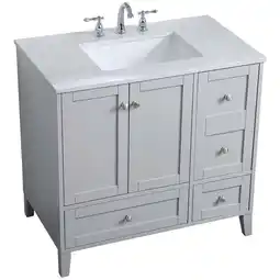 Walmart Elegant Decor Sommerville 36 Single Quartz Top Bathroom Vanity in Gray offer