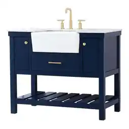 Walmart Elegant Decor Clement 42 Aluminum MDF Single Bathroom Vanity in Blue offer