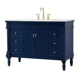 Walmart Elegant Decor Lexington 48 Solid Wood Single Bathroom Vanity in Blue offer