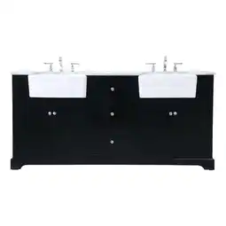 Walmart Elegant Decor Franklin 72 Wood Double Bathroom Vanity in Black offer