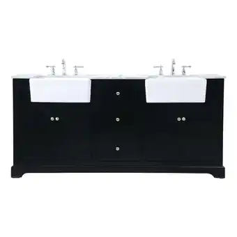 Walmart Elegant Decor Franklin 72 Wood Double Bathroom Vanity in Black offer