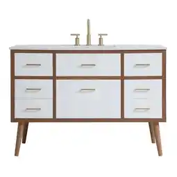 Walmart Elegant Decor Boise 48 Engineered Stone Steel Bathroom Vanity in White offer