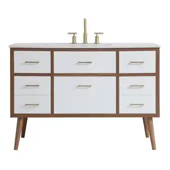 Walmart Elegant Decor Boise 48 Engineered Stone Steel Bathroom Vanity in White offer