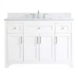 Walmart Elegant Decor Moore 48 MDF Single Bathroom Vanity with Backsplash in White offer