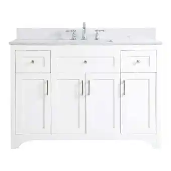 Walmart Elegant Decor Moore 48 MDF Single Bathroom Vanity with Backsplash in White offer