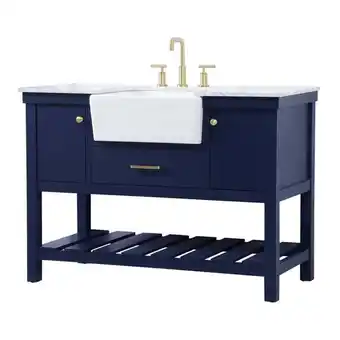 Walmart Elegant Decor Clement 48 Aluminum MDF Single Bathroom Vanity in Blue offer