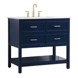 Walmart Elegant Decor Sinclaire 36 Aluminum Alloy & MDF Single Bathroom Vanity in Blue offer