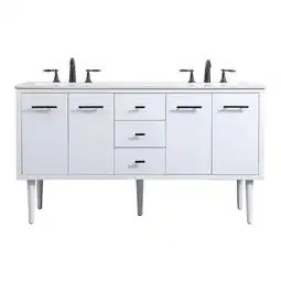 Walmart Elegant Decor Cyrus 60 Aluminum MDF Single Bathroom Vanity in White offer