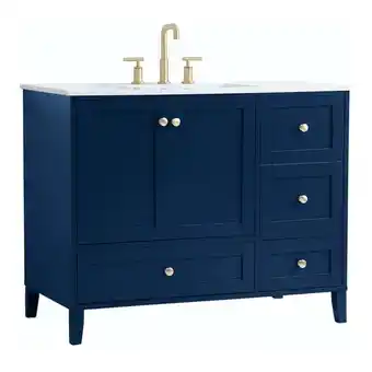 Walmart Elegant Decor Sommerville 42 Steel and Wood Single Bathroom Vanity in Blue offer