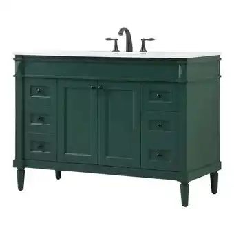 Walmart Elegant Decor Bennett 48 Aluminum MDF Single Bathroom Vanity in Green offer