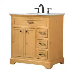 Walmart Elegant Decor Americana 32 Aluminum MDF Single Bathroom Vanity in Natural Wood offer