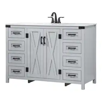 Walmart Elegant Decor Grant 48 Aluminum MDF Single Bathroom Vanity in Gray offer