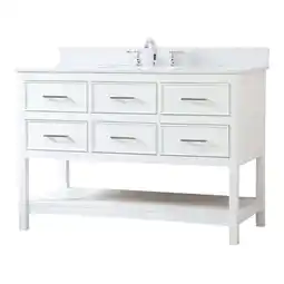 Walmart Elegant Decor Sinclaire 48 MDF Single Bathroom Vanity with Backsplash in White offer