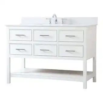 Walmart Elegant Decor Sinclaire 48 MDF Single Bathroom Vanity with Backsplash in White offer