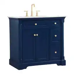 Walmart Elegant Decor Clarence 36 Solid Wood and Metal Single Bathroom Vanity in Blue offer