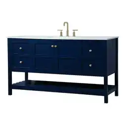 Walmart Elegant Decor Theo 60 Zinc Alloy MDF Single Bathroom Vanity in Blue offer