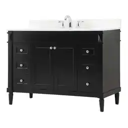 Walmart Elegant Decor Bennett 48 MDF Single Bathroom Vanity with Backsplash in Black offer