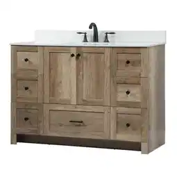 Walmart Elegant Decor Soma 48 MDF Single Bathroom Vanity with Backsplash in Natural Oak offer