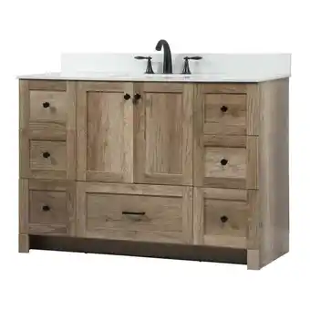 Walmart Elegant Decor Soma 48 MDF Single Bathroom Vanity with Backsplash in Natural Oak offer