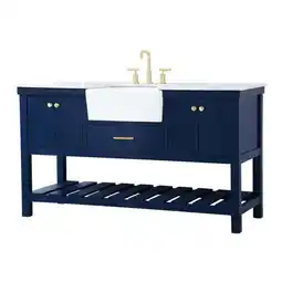 Walmart Elegant Decor Clement 60 Aluminum MDF Single Bathroom Vanity in Blue offer