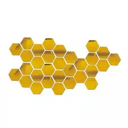 Walmart menolana 5x30Pcs Mirror Hexagon Vinyl Wall Sticker Decal Home Decor Gold 80x70x40mm offer