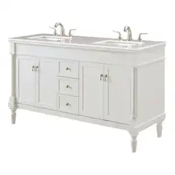 Walmart Elegant Decor Lexington 60 Wood Single Bathroom Vanity in Antique White offer