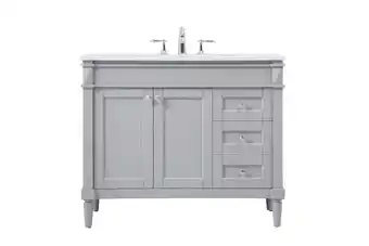 Walmart Elegant Lighting Vf31842 Bennett 42 Free Standing Single Basin Vanity Set - Grey offer