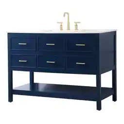 Walmart Elegant Decor Sinclaire 48 Aluminum Alloy & MDF Single Bathroom Vanity in Blue offer