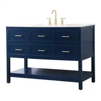 Walmart Elegant Decor Sinclaire 48 Aluminum Alloy & MDF Single Bathroom Vanity in Blue offer