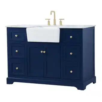 Walmart Elegant Decor Franklin 48 Aluminum and MDF Single Bathroom Vanity in Blue offer