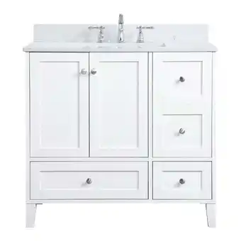 Walmart Elegant Decor Sommerville 36 MDF Single Bathroom Vanity with Backsplash - White offer